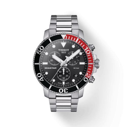 Tissot Seastar 1000 Chronograph Quartz 45.5 Stainless Steel / Black / Bracelet